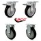 Service Caster 5 Inch Black Polyurethane Swivel Top Plate Caster Lock Brakes 2 Rigid SCC, 2PK SCC-TTL20S514-PPUB-BLK-2-R-2 - alternate 6